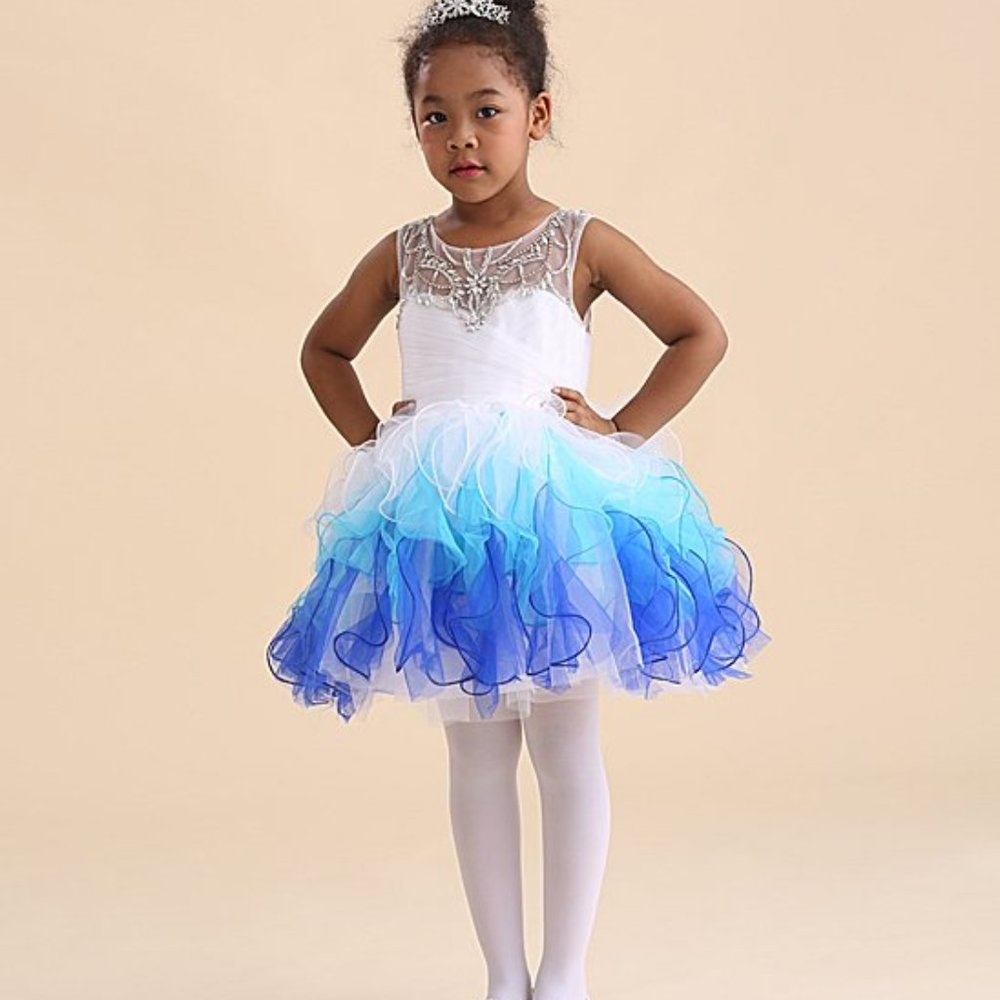 NWT Blue Ombre rhinestone Tutu dress